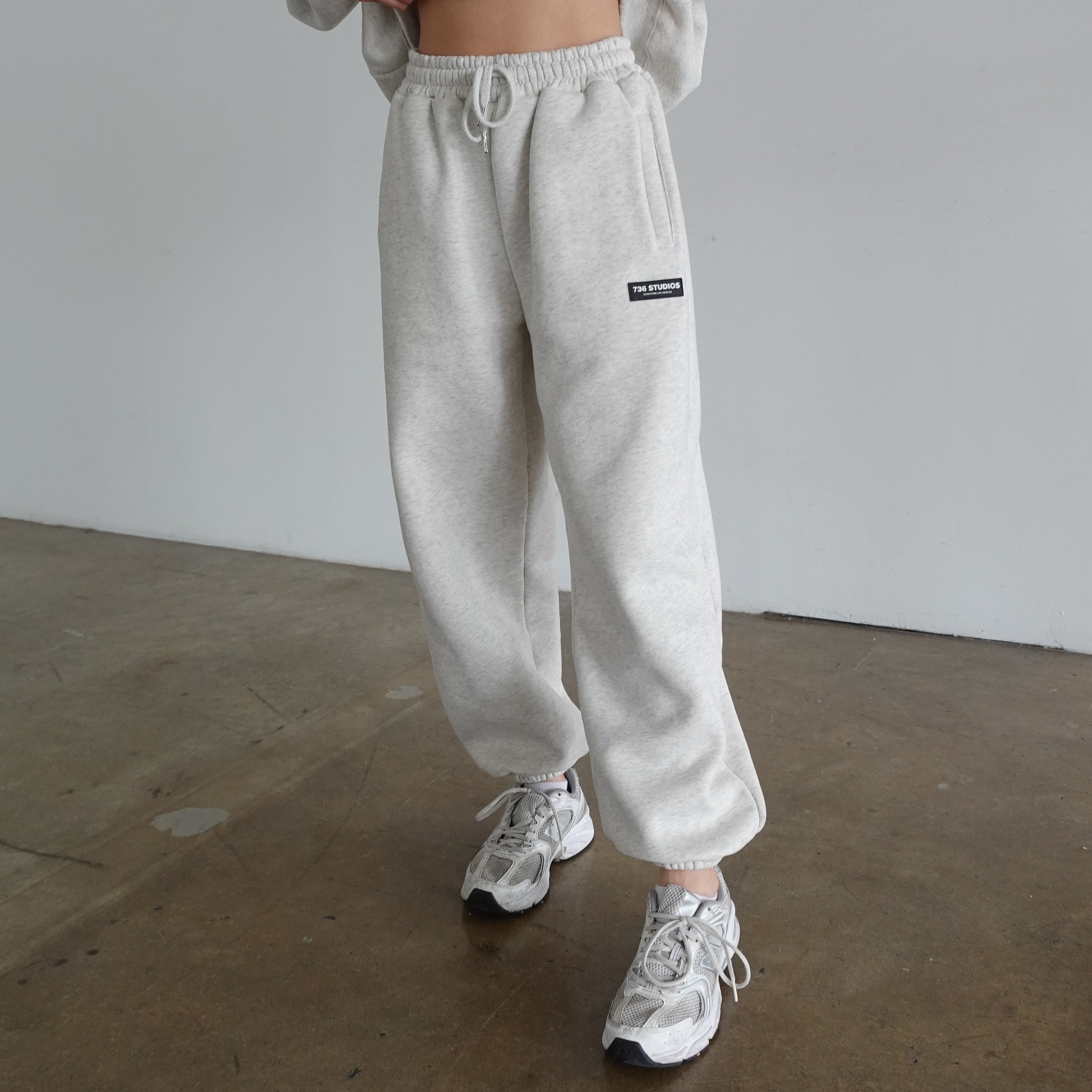 Grey Sweatpants with rubberized patch